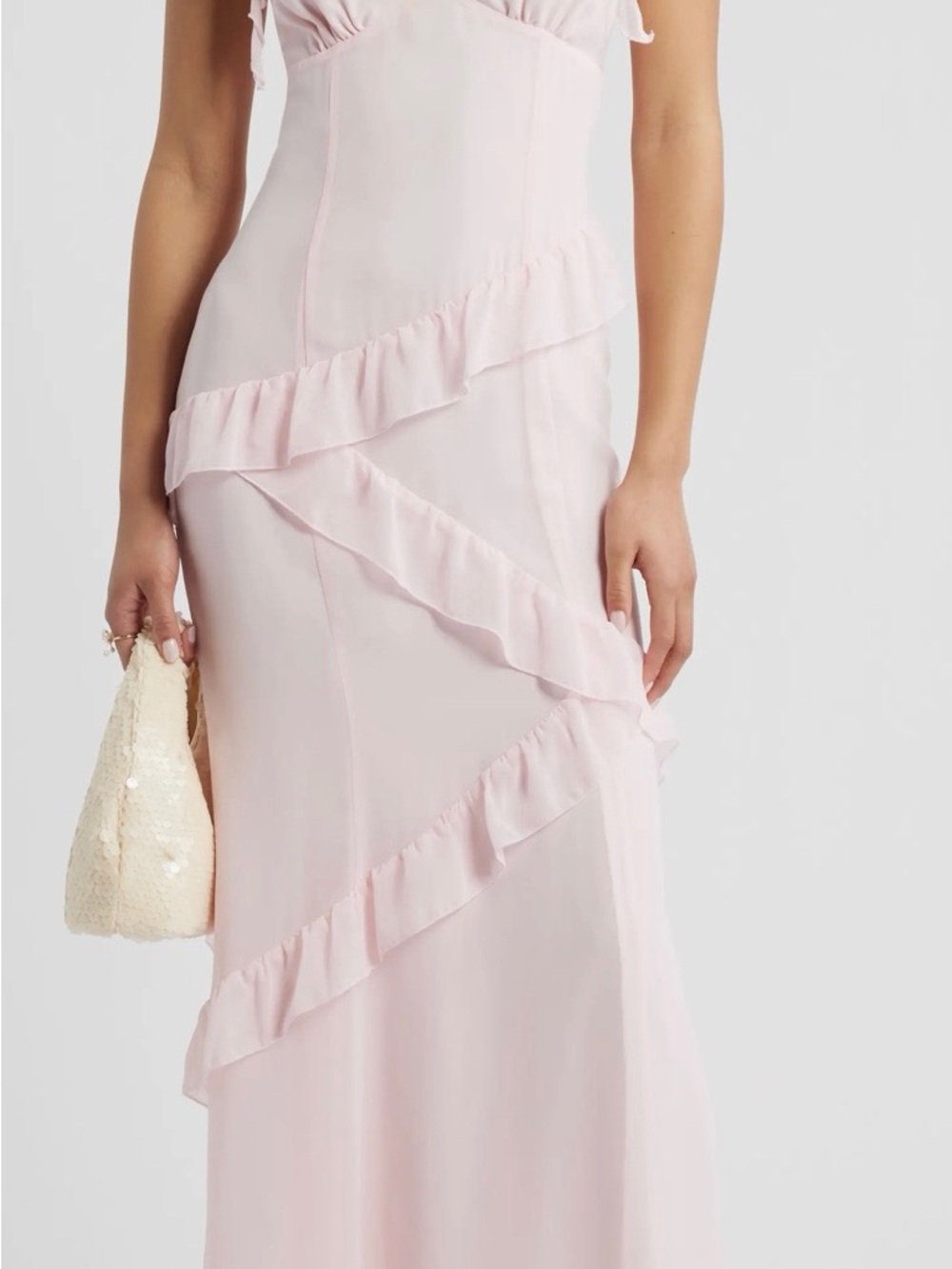 BPSoft Pink V-Neck Ruffled Dress new without tags 18 ptp waist is about 16